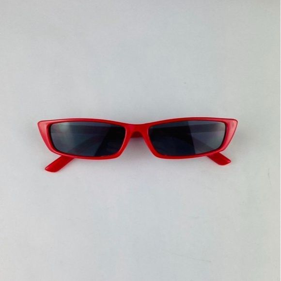 slim rectangle black frame sunglasses - Picture 1 of 4